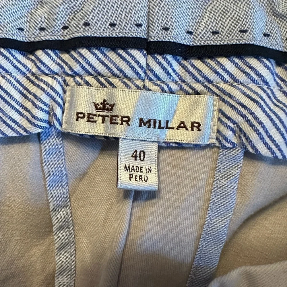 Peter Millar Chino Shorts Sz 40 Beige Golf Men’s Lightweight Flat Front (o)